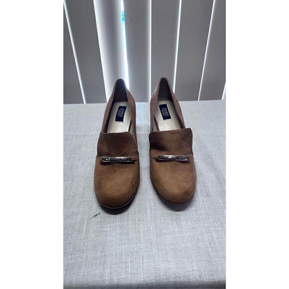 JONES Women's Signature Cypra Loafer Stacked Heel Sandals Brown Size 8.5M